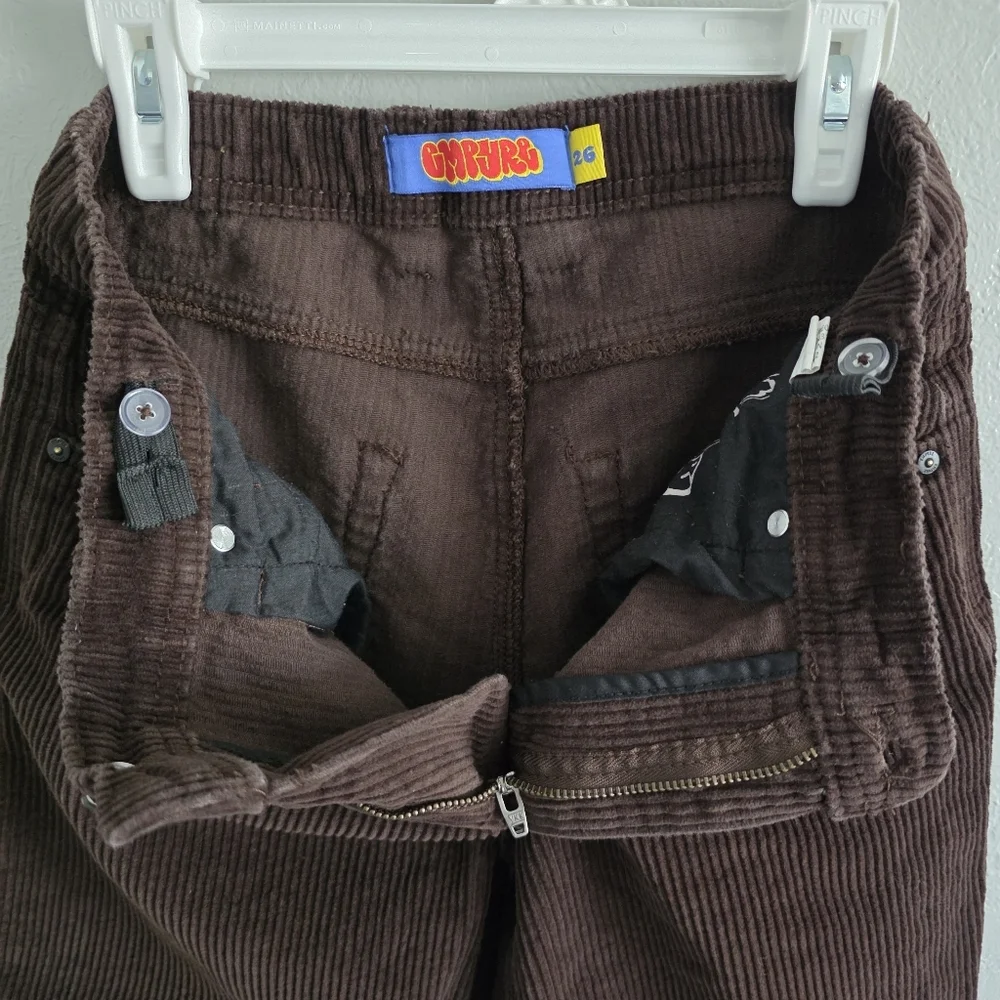 Empyre Mens Junior Corduroy Skate Pants Brown Relax Loose Fit Baggy Size 26